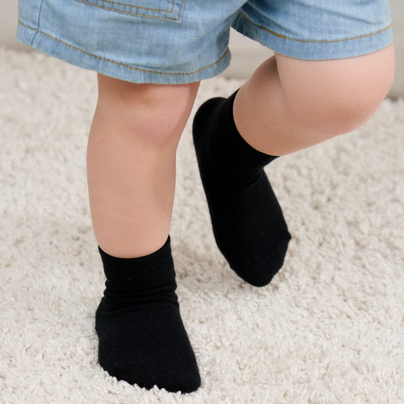 ZAPLES Baby Non Slip Grip Crew Socks with Anti Skid Soles for Infants Toddlers Kids Boys Girls, Assorted 12 Pack, 12-36 Months - Image 3